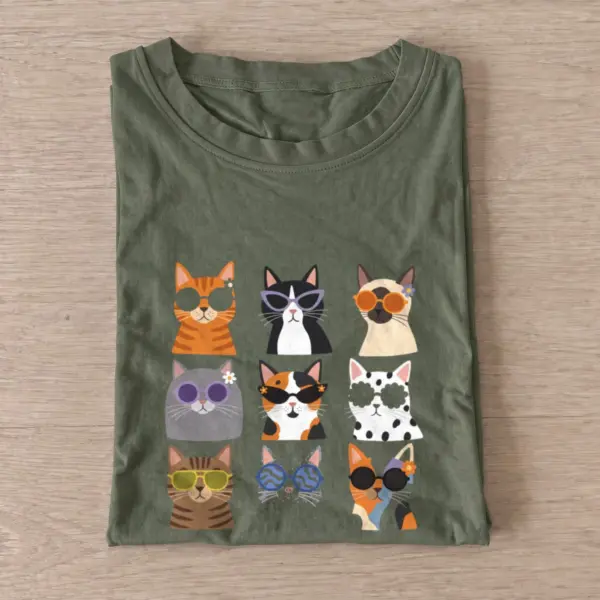 Sunglasses cat portraits t shirt olive20sunglasses cat portraits.webp