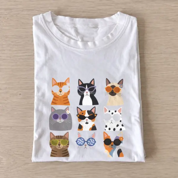 Sunglasses cat portraits t shirt white20sunglasses cat portraits.webp