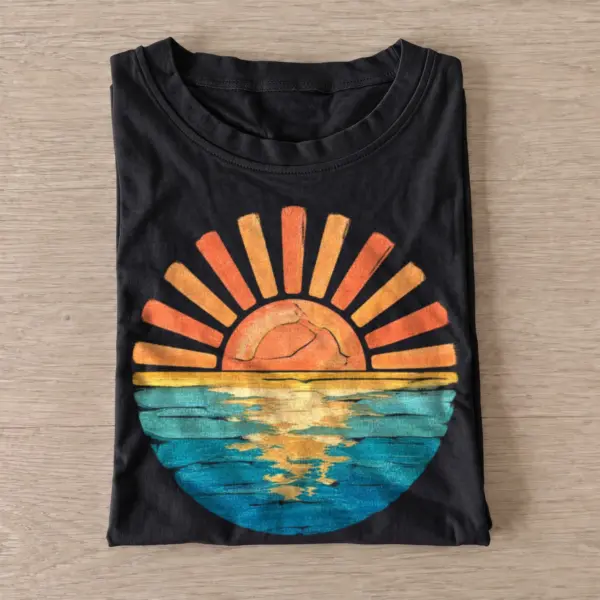 Sunset ocean glow t shirt black20sunset ocean glow.webp