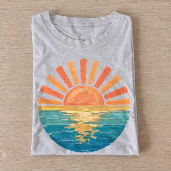 Sunset ocean glow t shirt gray20sunset ocean glow.webp