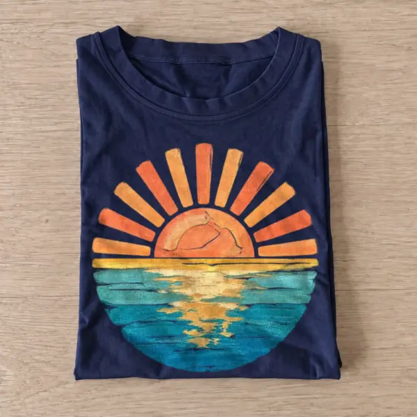 Sunset ocean glow t shirt navy20sunset ocean glow.webp