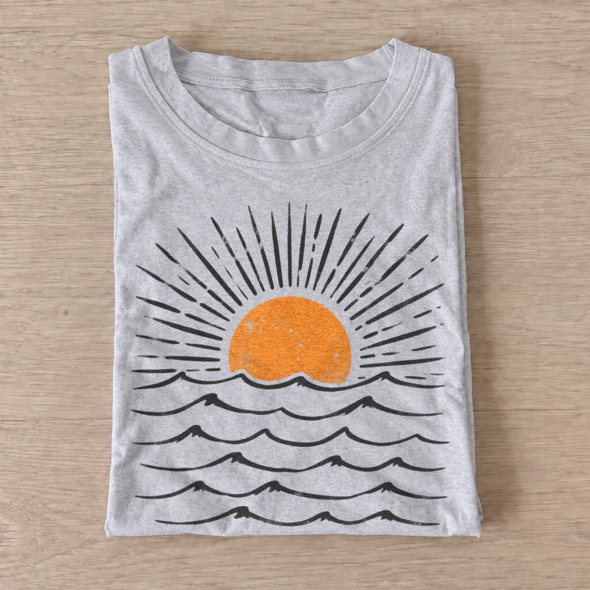 Sunset waves graphic t shirt gray20sunset waves.webp