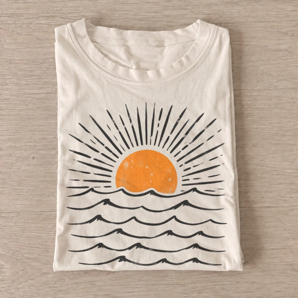 Sunset waves graphic t shirt sand20sunset waves.webp