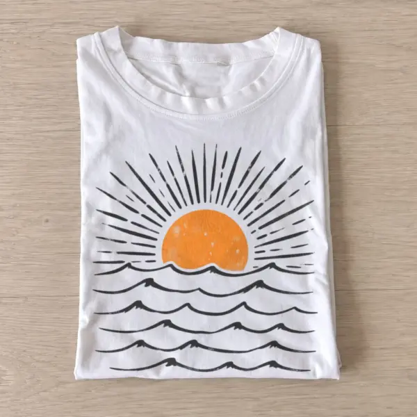 Sunset waves graphic t shirt white20sunset waves.webp