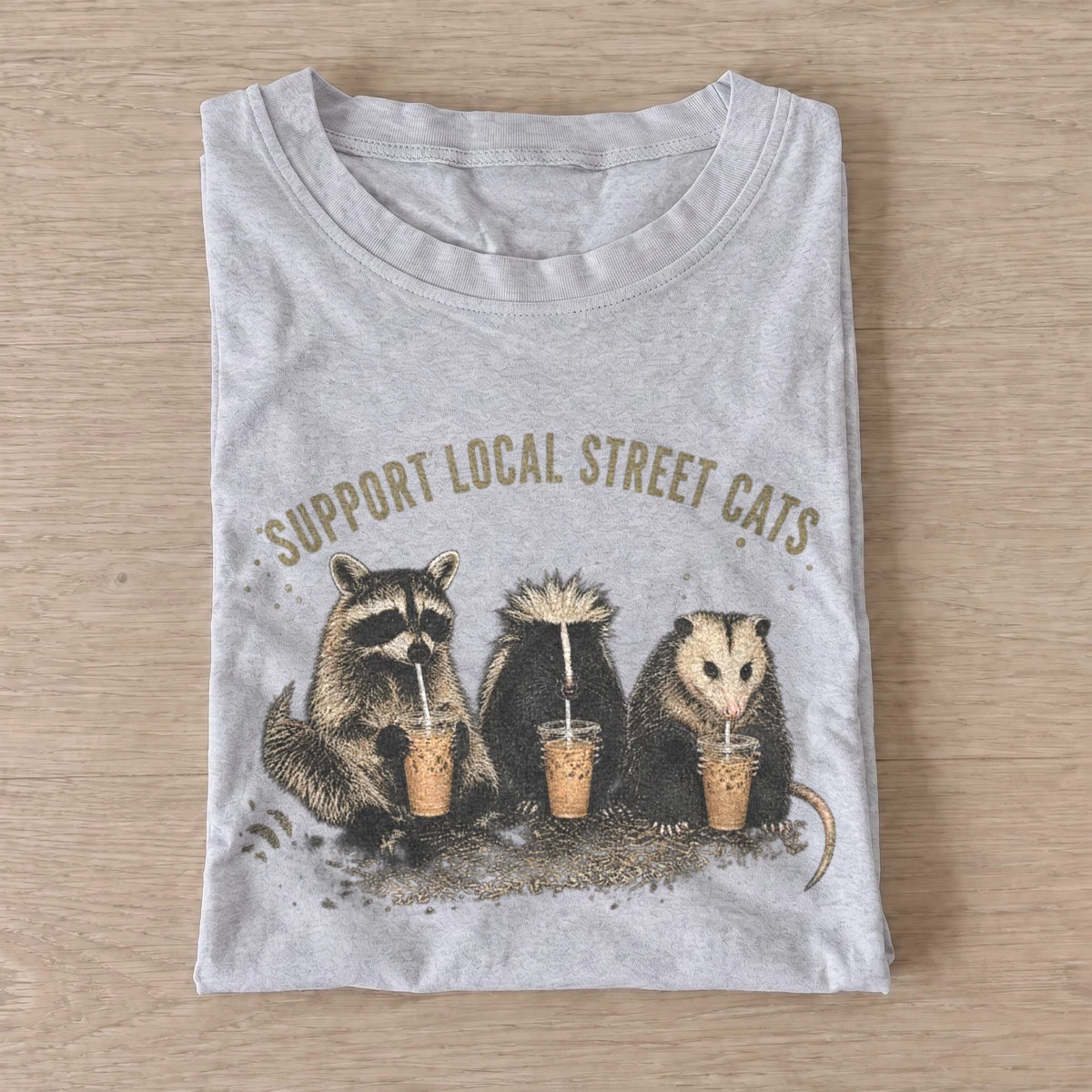 Support local street cats coffee club t shirt gray20street critter coffee club.webp