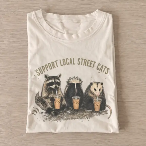 Support local street cats coffee club t shirt sand20street critter coffee club.webp