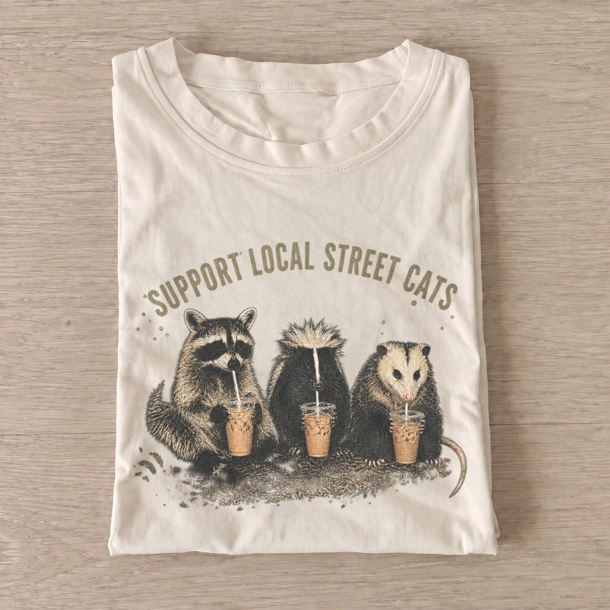 Support local street cats coffee club t shirt sand20street critter coffee club.webp
