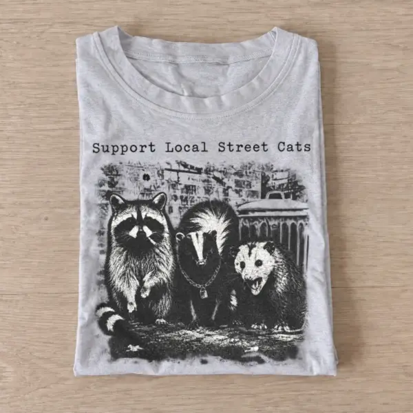 Support local street cats t shirt gray20local street critters.webp