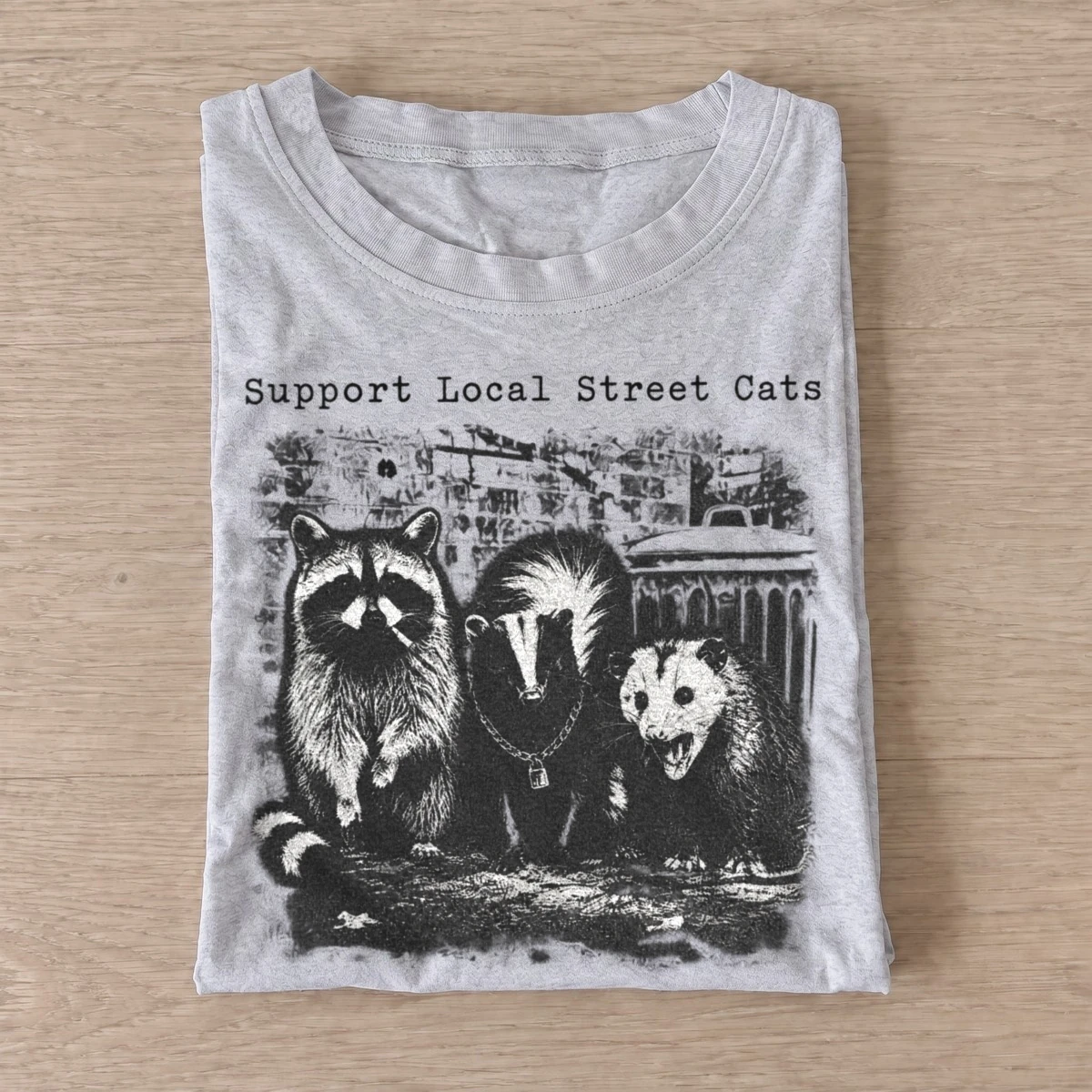 Support local street cats t shirt gray20local street critters.webp