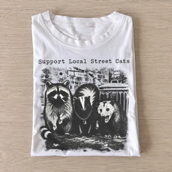Support local street cats t shirt white20local street critters.webp