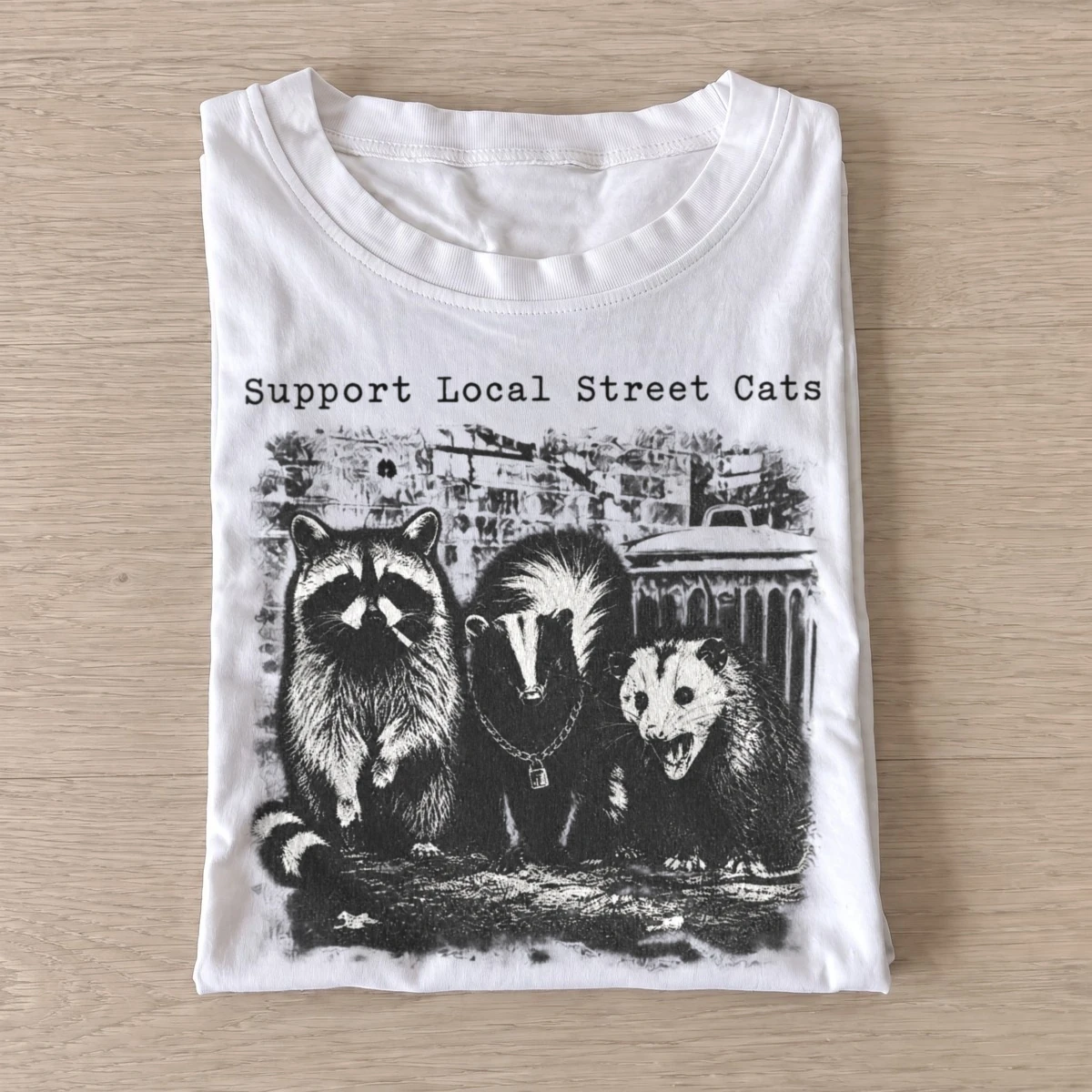 Support local street cats t shirt white20local street critters.webp