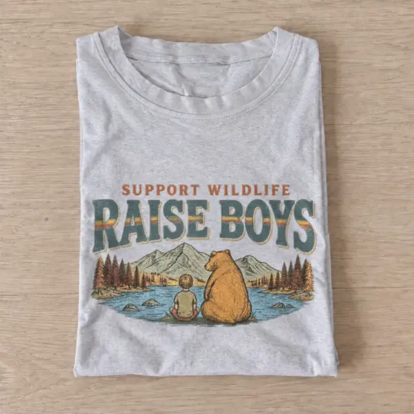 Support wildlife raise boys bear t shirt gray20raise boys bear.webp