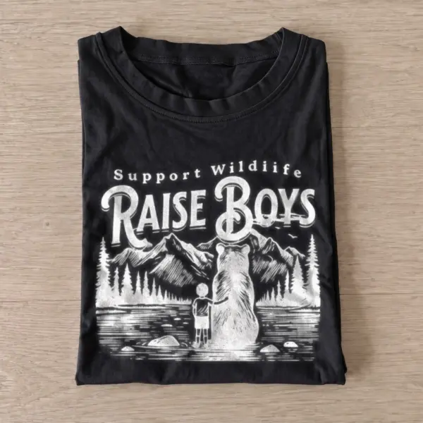 Support wildlife raise boys t shirt black20raise boys wilderness.webp