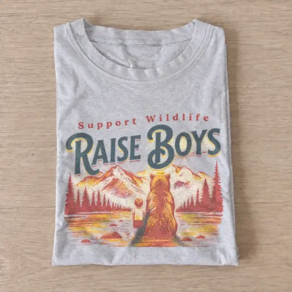 Support wildlife raise boys t shirt gray20raise boys wildlife.webp