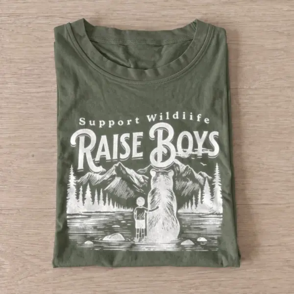 Support wildlife raise boys t shirt olive20raise boys wilderness.webp