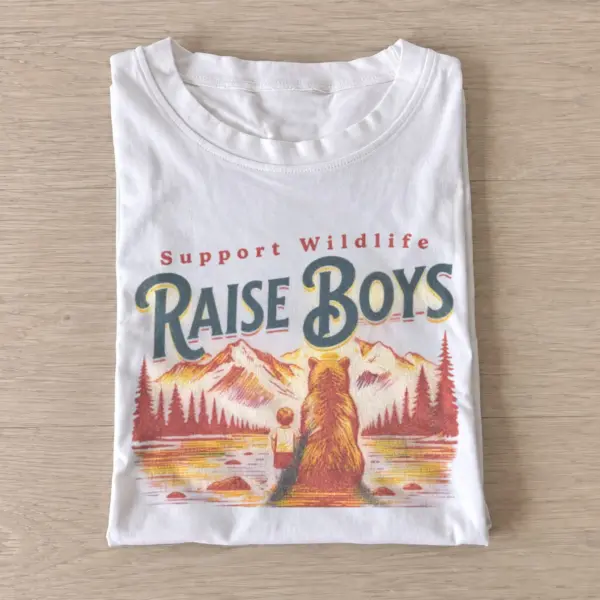 Support wildlife raise boys t shirt white20raise boys wildlife.webp