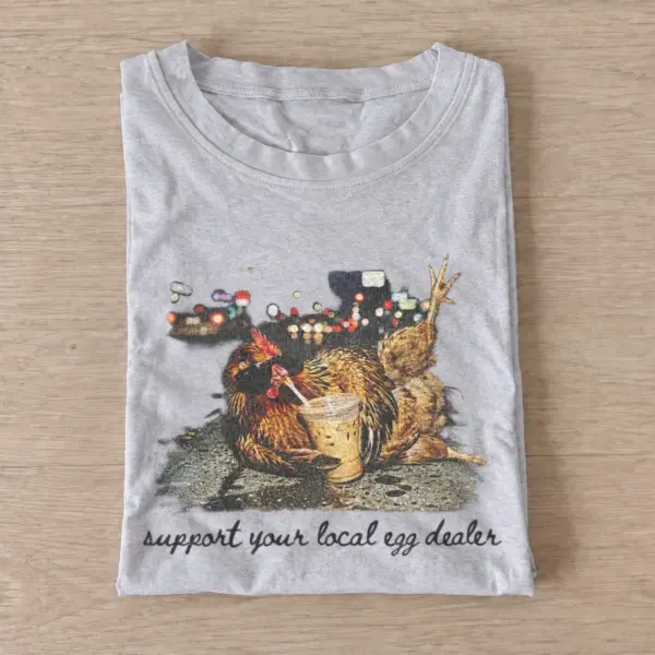 Support your local egg dealer chicken t shirt gray20coffee egg dealer.webp