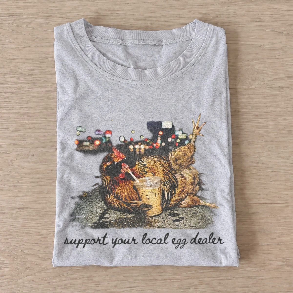 Support your local egg dealer chicken t shirt gray20coffee egg dealer.webp