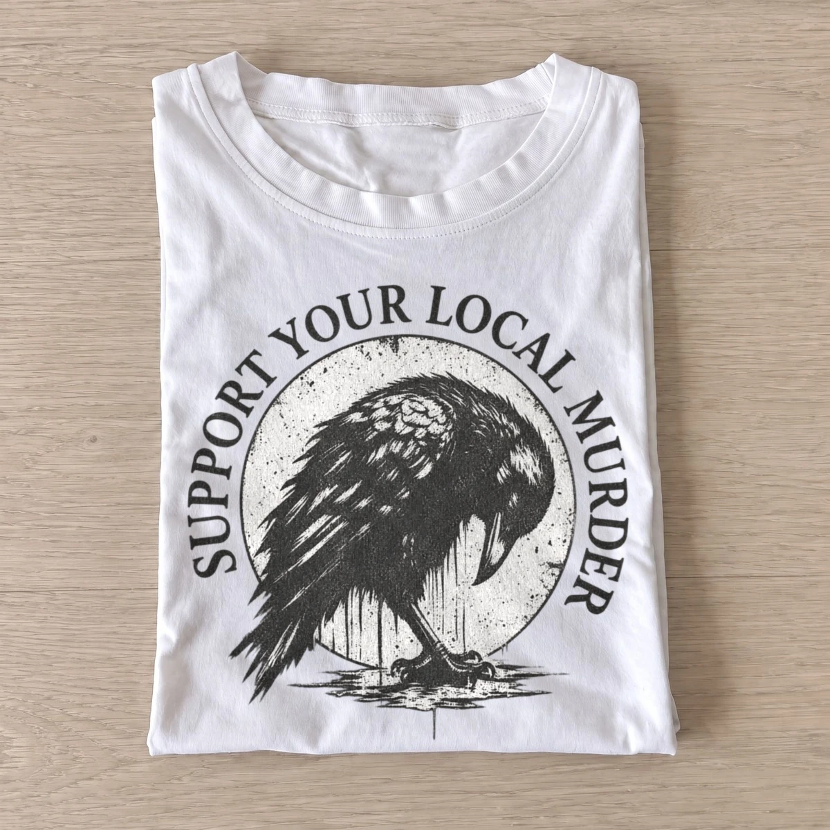 Support your local murder crow t shirt white20support your local murder.webp