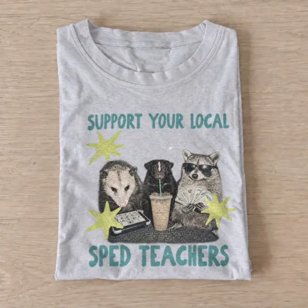 Support your local sped teachers critters t shirt gray20special education critters.webp