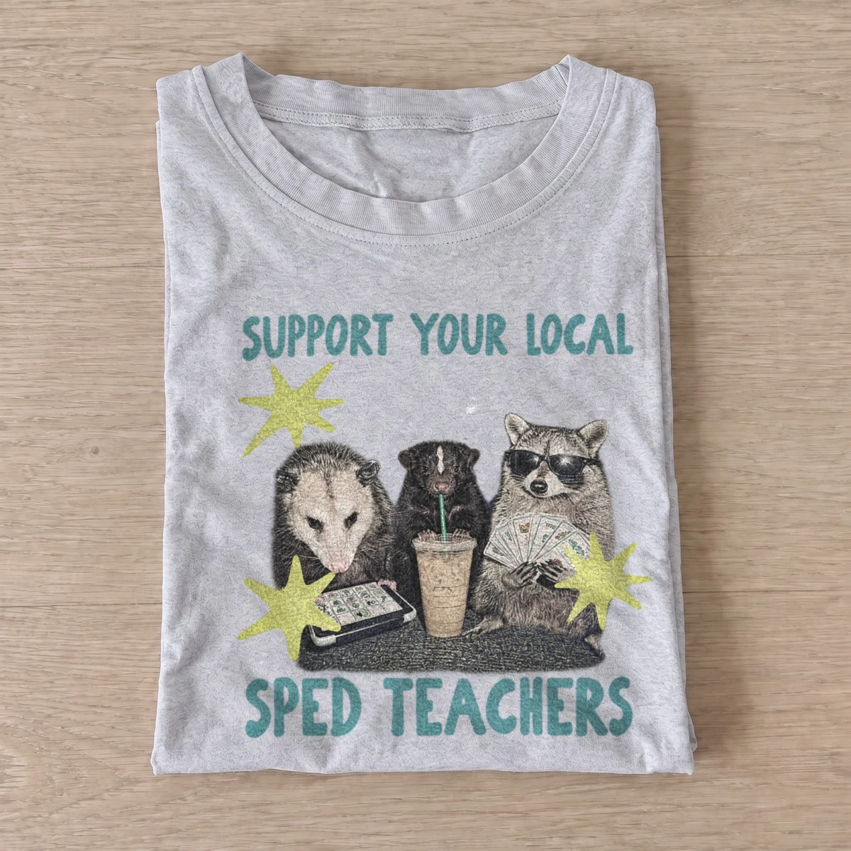 Support your local sped teachers critters t shirt gray20special education critters.webp