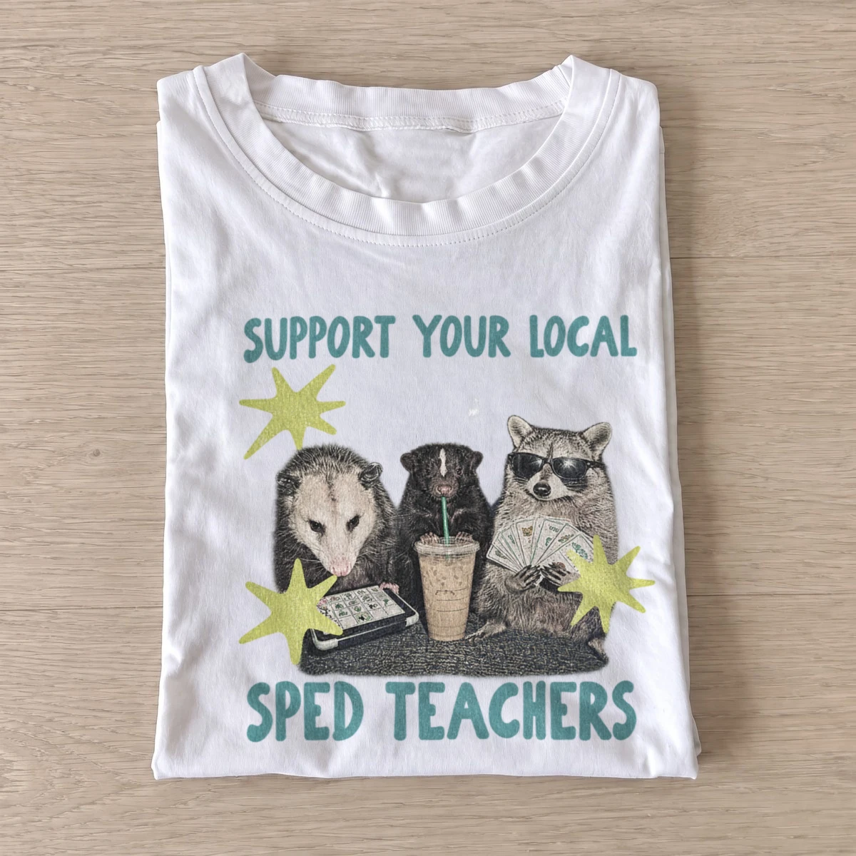 Support your local sped teachers critters t shirt white20special education critters.webp