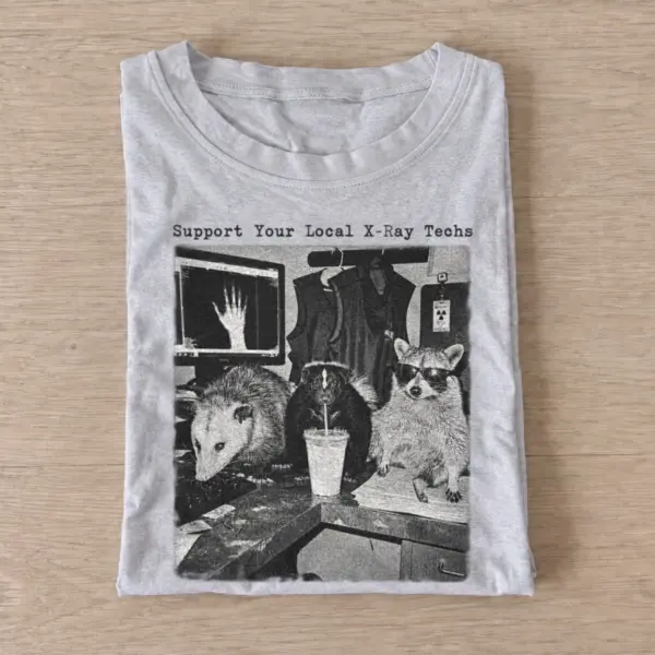 Support your local x ray techs critter crew t shirt gray20xray critter crew.webp