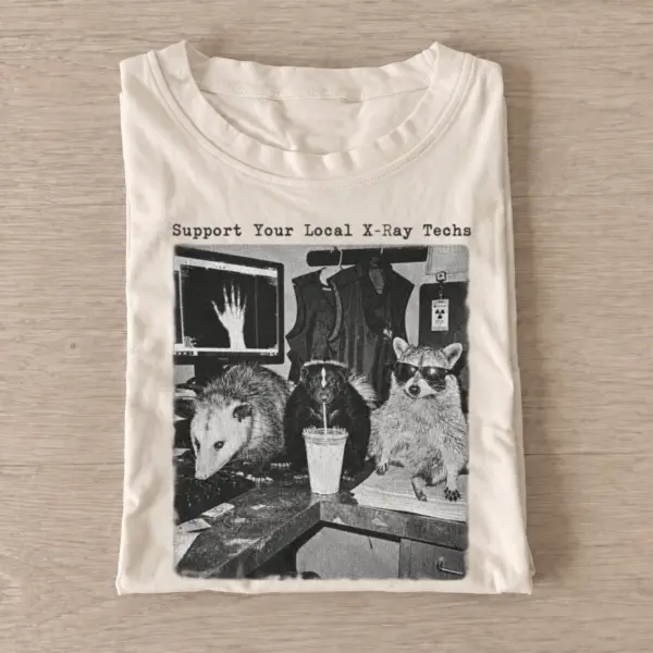 Support your local x ray techs critter crew t shirt sand20xray critter crew.webp