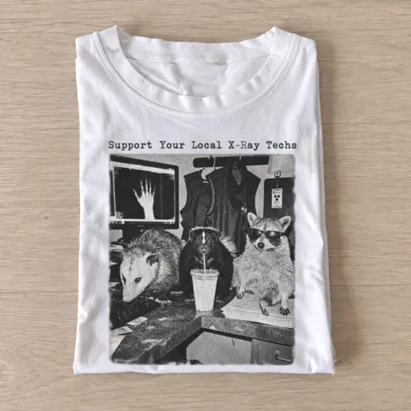 Support your local x ray techs critter crew t shirt white20xray critter crew.webp