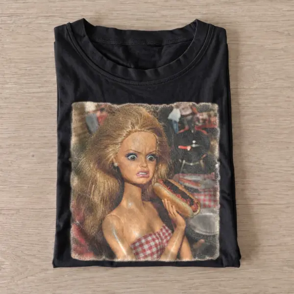 Surprised blonde doll graphic t shirt black20surprised blonde doll.webp