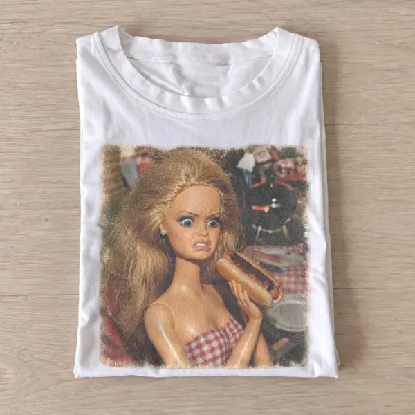 Surprised blonde doll graphic t shirt white20surprised blonde doll.webp