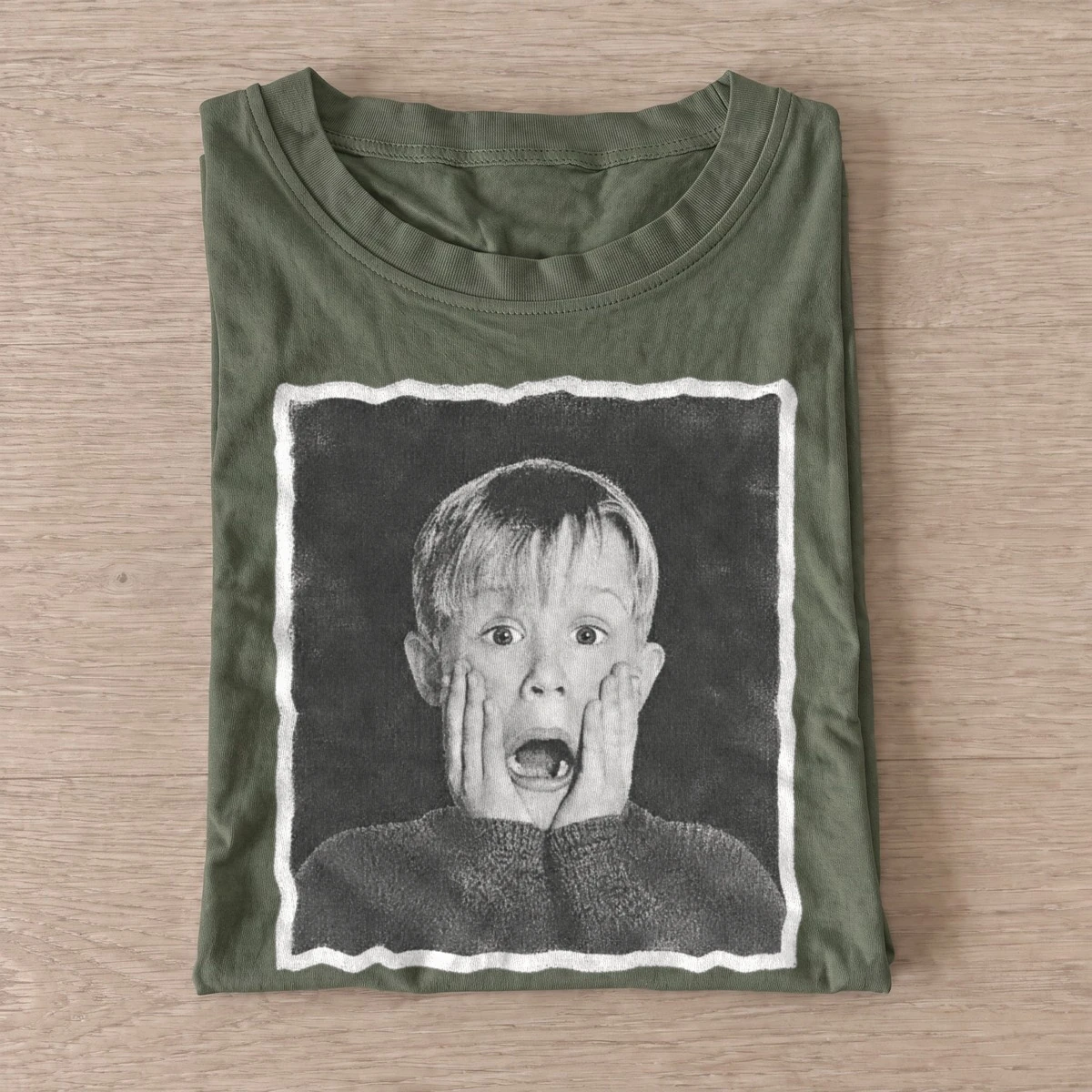 Surprised holiday boy graphic t shirt olive20surprised holiday boy.webp