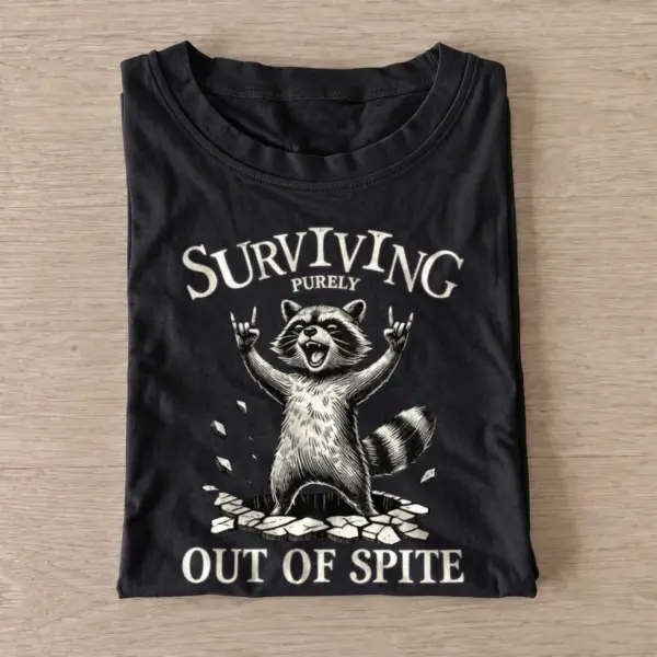 Surviving purely out of spite raccoon t shirt black20spiteful survival raccoon.webp