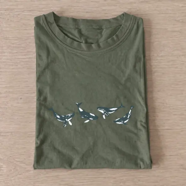 Swimming whale quartet t shirt olive20swimming whale quartet.webp