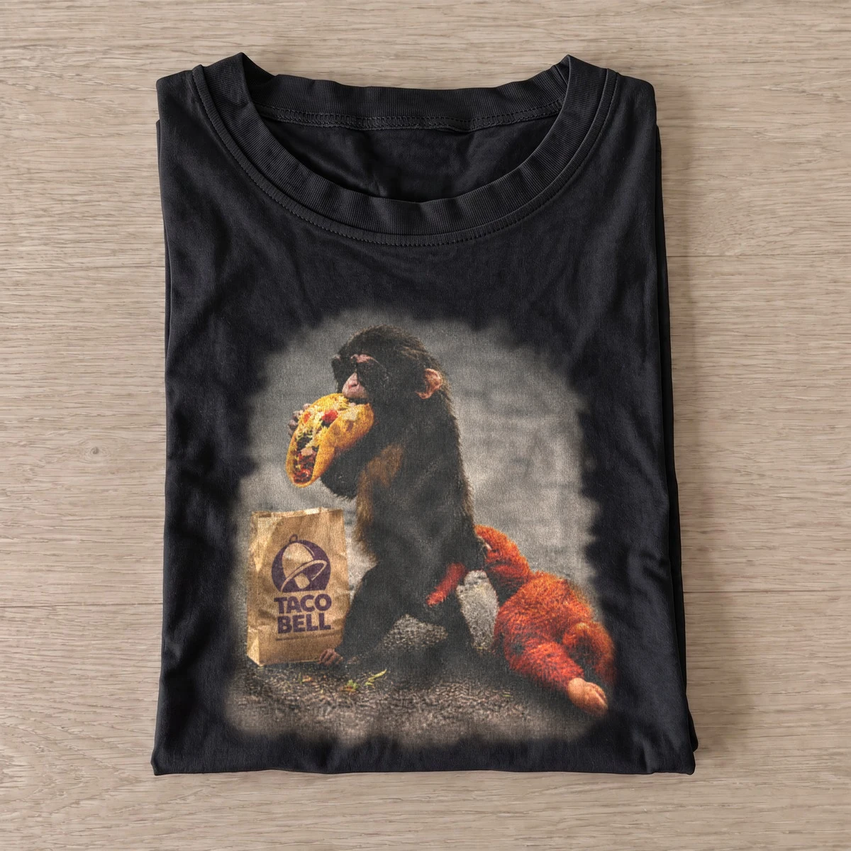 Taco monkey graphic t shirt black20taco monkey.webp
