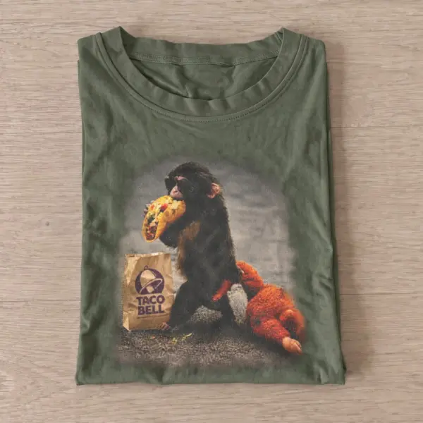 Taco monkey graphic t shirt olive20taco monkey.webp