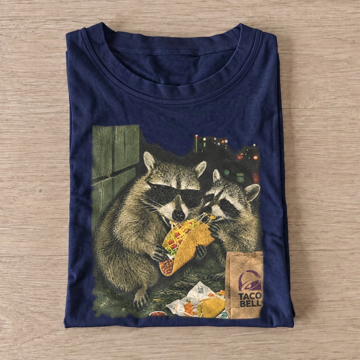 Taco raccoons graphic t shirt navy20taco raccoon.webp