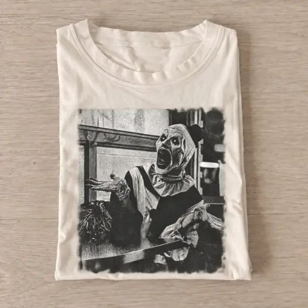 Terrified killer clown t shirt sand20terrified killer clown.webp