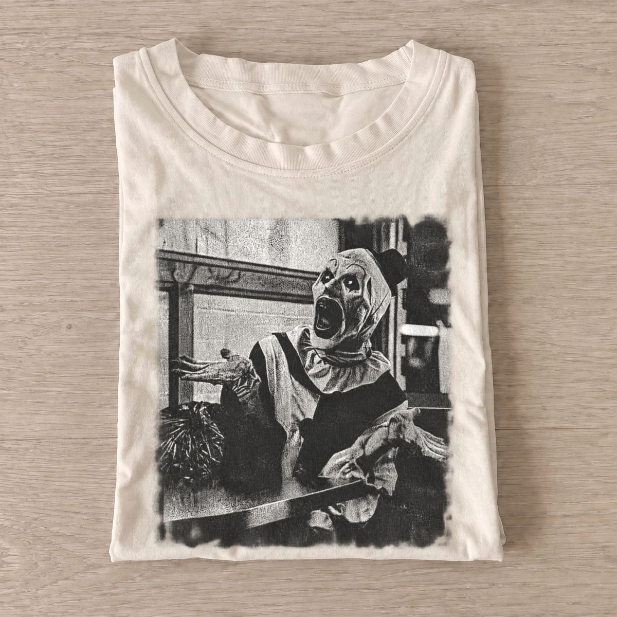 Terrified killer clown t shirt sand20terrified killer clown.webp