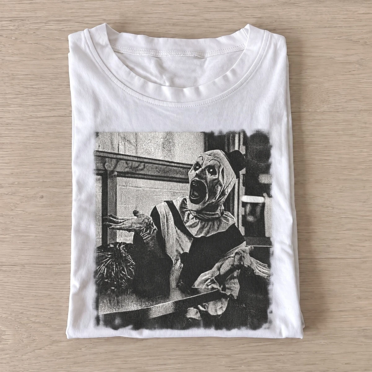 Terrified killer clown t shirt white20terrified killer clown.webp