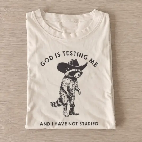 Testing cowboy raccoon t shirt sand20testing cowboy raccoon.webp