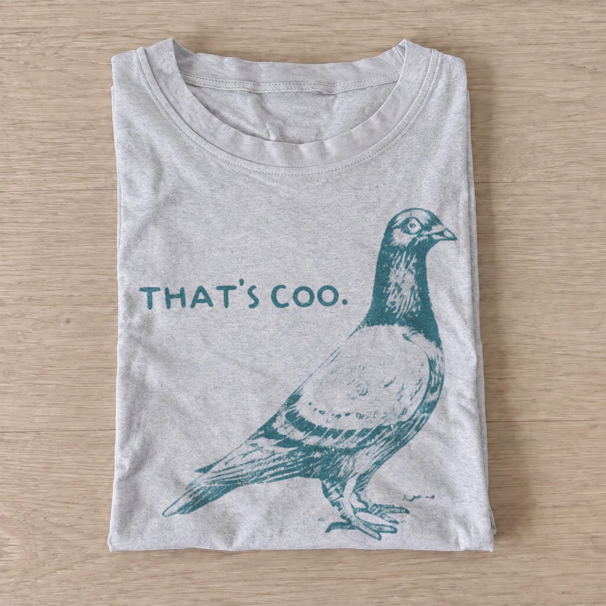 Thats coo pigeon graphic t shirt gray20coo pigeon.webp