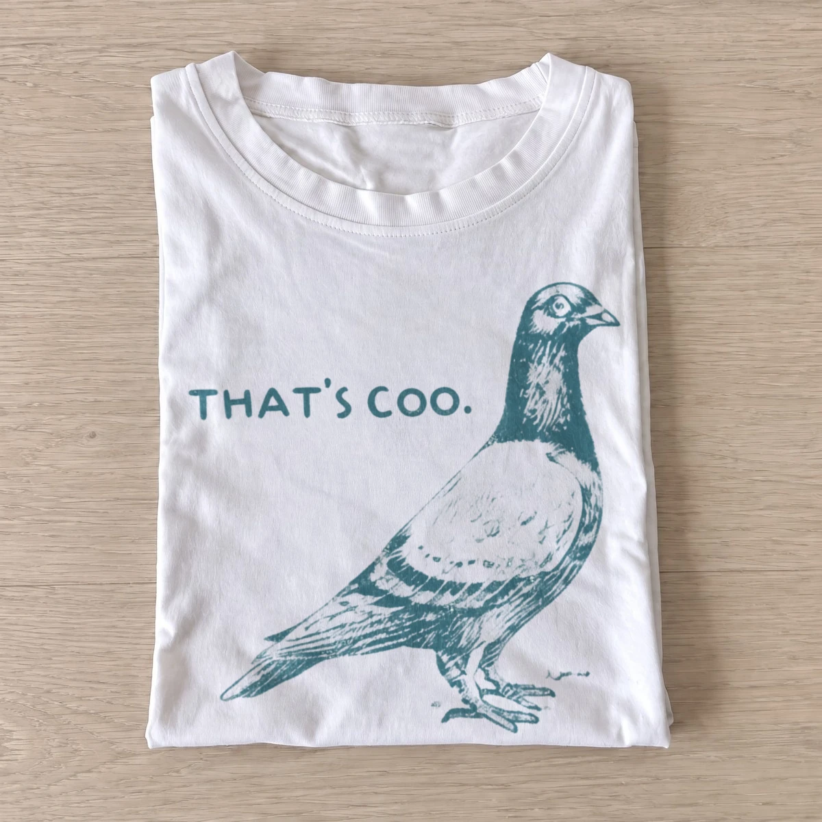 Thats coo pigeon graphic t shirt white20coo pigeon.webp
