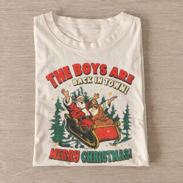 The boys are back in town christmas sleigh t shirt sand20christmas sleigh duo.webp