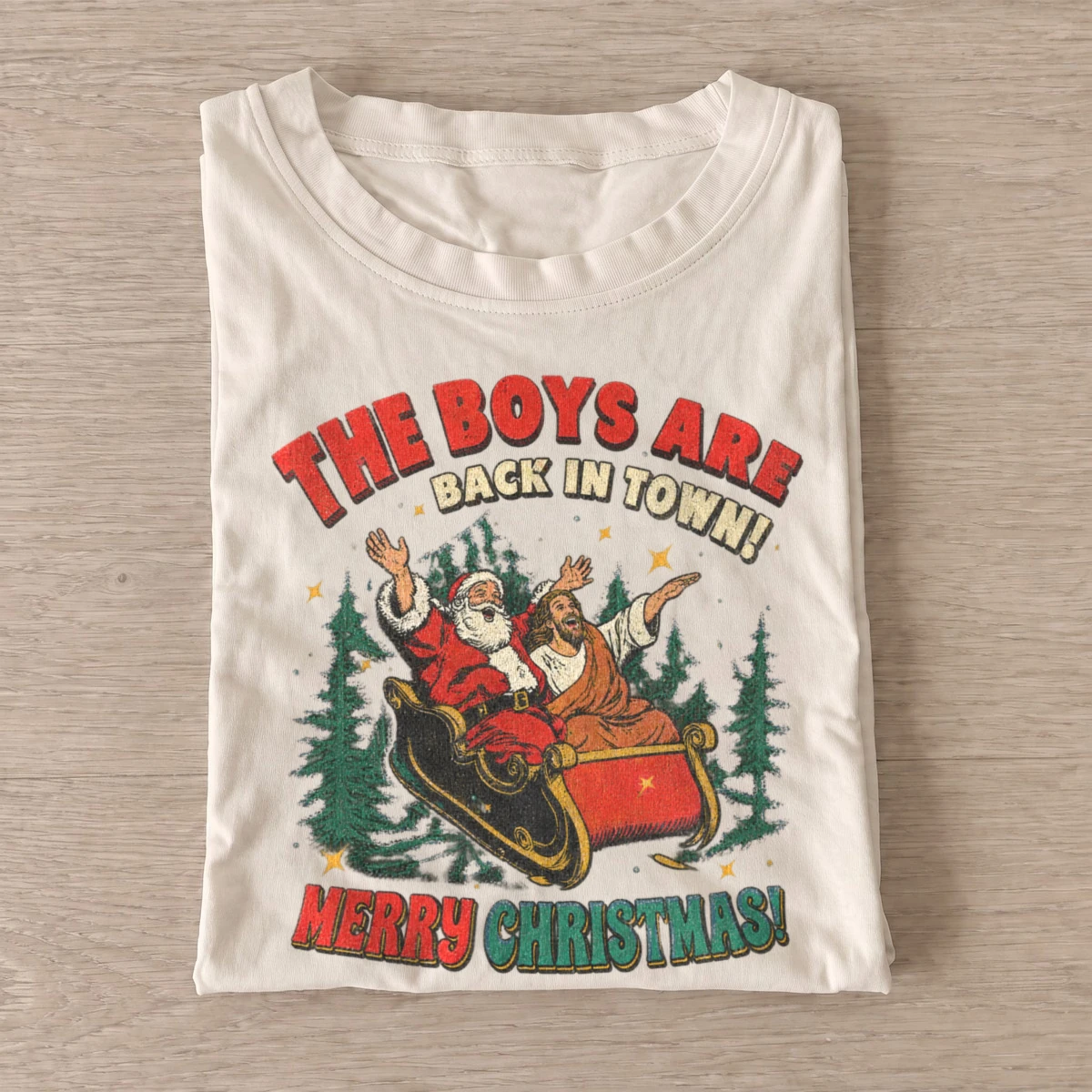 The boys are back in town christmas sleigh t shirt sand20christmas sleigh duo.webp