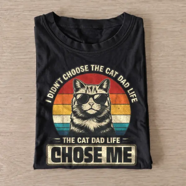 The cat dad life chose me t shirt black20cat dad life.webp