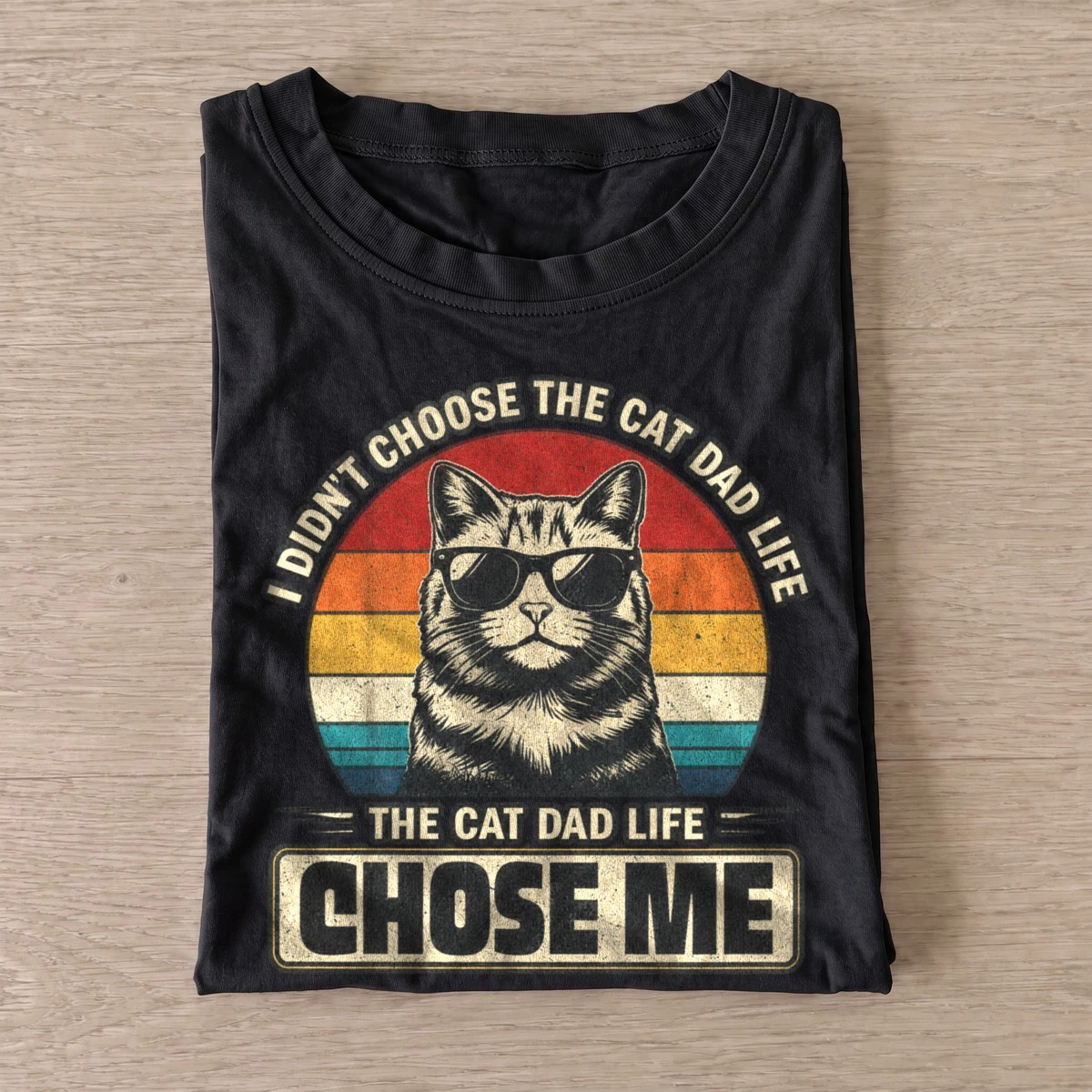 The cat dad life chose me t shirt black20cat dad life.webp