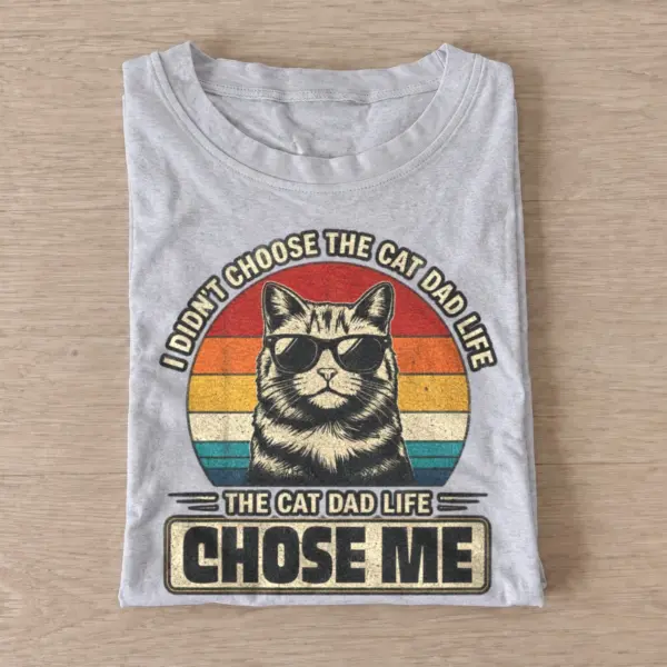 The cat dad life chose me t shirt gray20cat dad life.webp