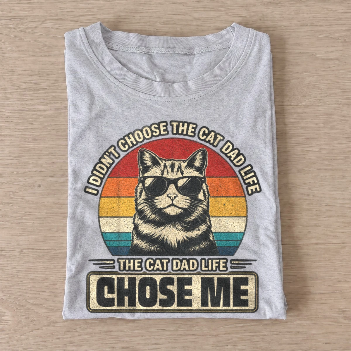 The cat dad life chose me t shirt gray20cat dad life.webp