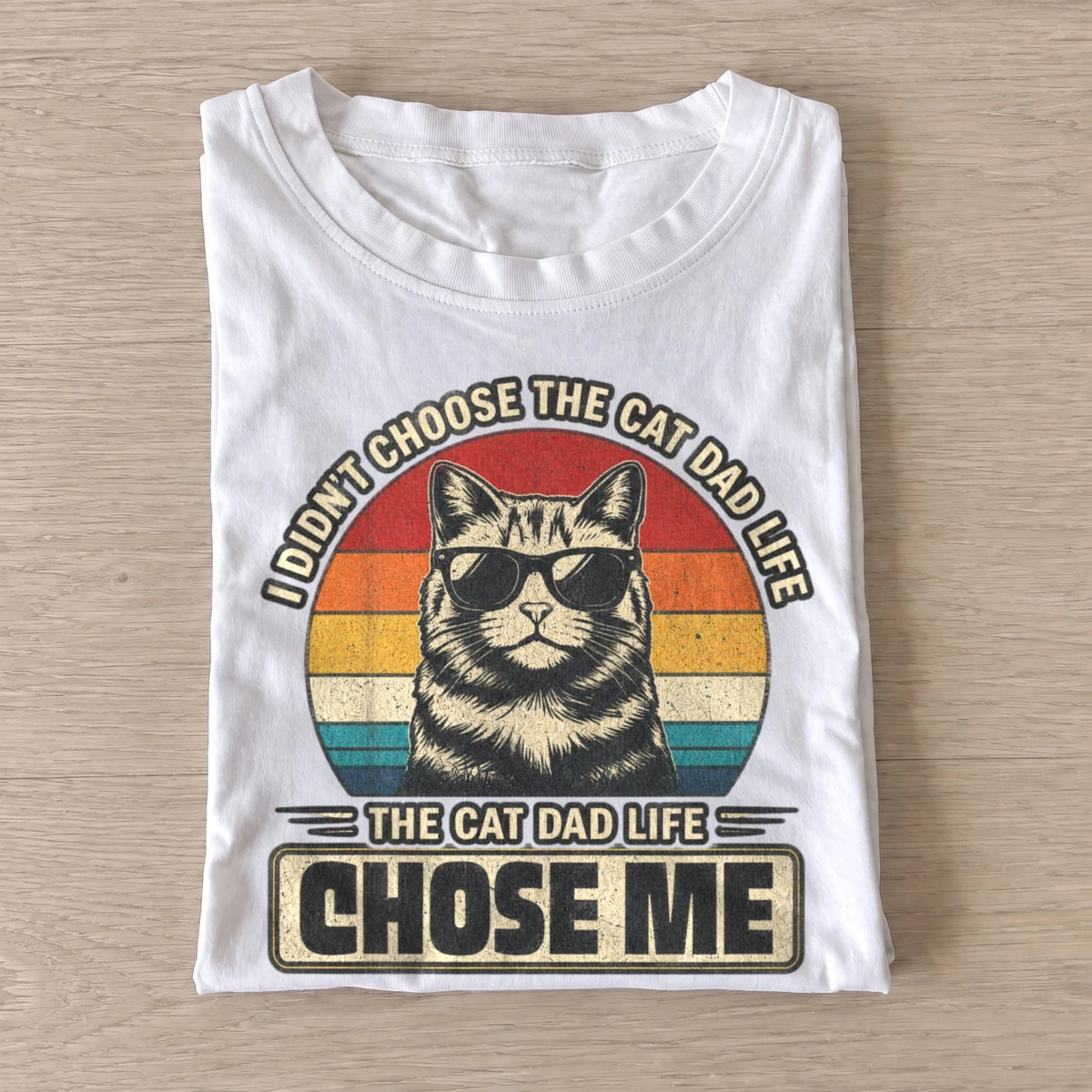 The cat dad life chose me t shirt white20cat dad life.webp